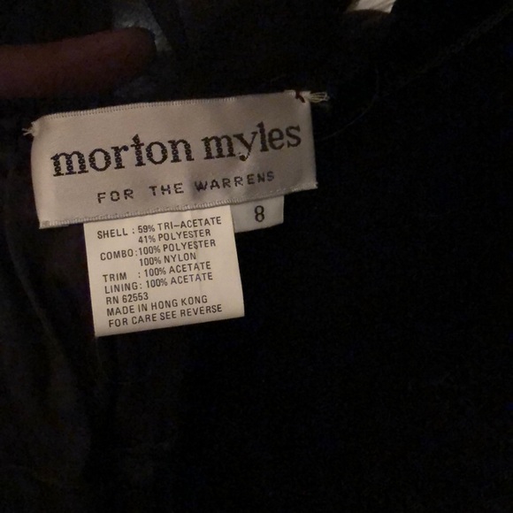 Black 1970s-style sheer bowed cocktail dress - Picture 7 of 7